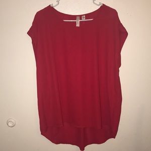 plain red poly top